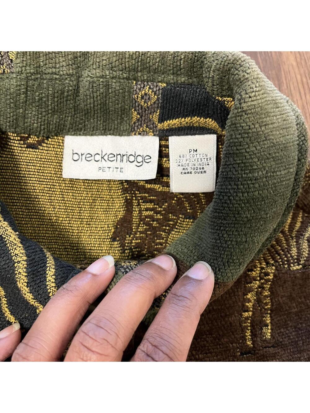 Breckenridge Petite M Women's Tapestry Button-Up Jacket Zebra - Picture 3 of 4